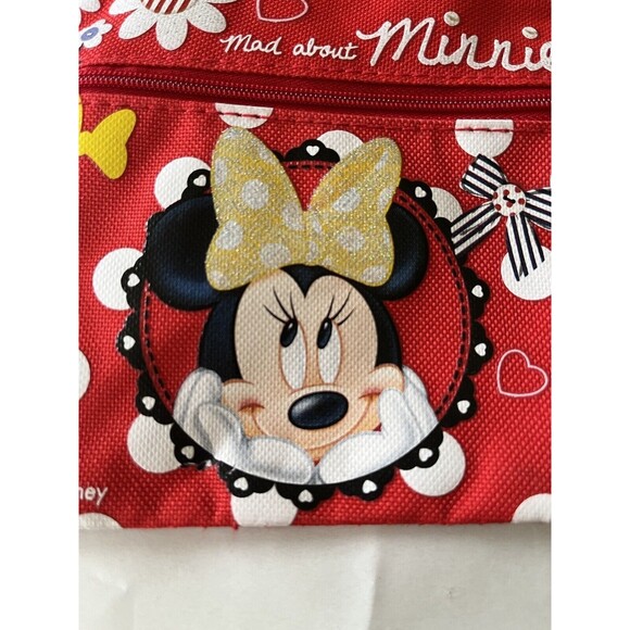 Disney Mad About Minnie Cross Body Passport Bag Adjustable Strap 7" Tall 5" Wide - Picture 4 of 5